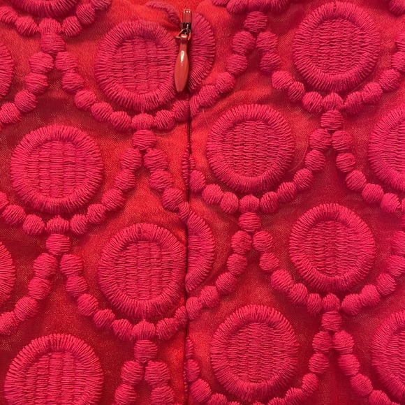 Bebe Fuschia Lace Embroidered Dress Small EUC - Picture 8 of 9